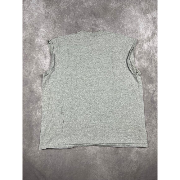 VINTAGE Nike Shirt Adult XL Grey Center Swoosh Sleeveless Y2K Gym Running Men's - Picture 2 of 7